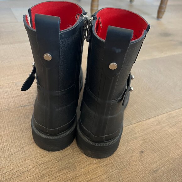 Rag and Bone Black Moto Rain Boots 39 / 8.5 - Picture 8 of 12